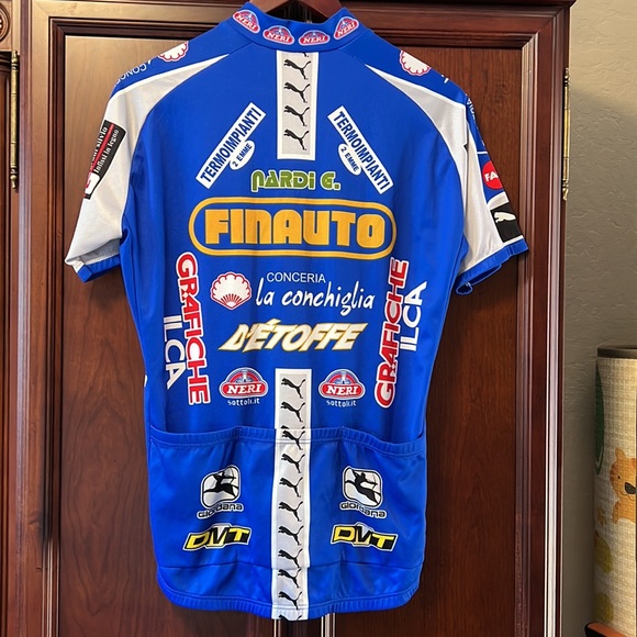 Puma Finauto Rare Multicolored Royal Blue Biker Rear Pocketed Racing Shirt! - Picture 4 of 8